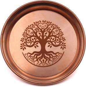 Assiette en cuivre pur faite à la main, thali décoratif traditionnel en cuivre, assiette à dîner en métal artisanale pour la maison, la cuisine et les cadeaux - Product Image 4