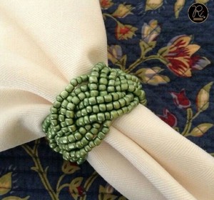 White <b>Beads</b> & Metal Gold Plated Floral Design Home Wedding & Banquet Decoration Napkin Ring Buy <b>Direct</b> From Supplier - Product Image 5