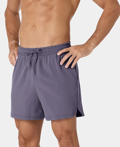 Shorts légers pour hommes 2026, couleur unie, séchage rapide, avec cordon de serrage et poches, style décontracté, taille mi-haute, tissu polyester 180 g - Product Image 1