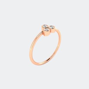 แหวนมินิมอลทรงกลมประดับเพชรสามเม็ด 0.20 กะรัต - Product Image 3