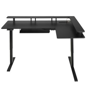 Scrivania a L Elettrica Regolabile in Altezza per Computer, con Vassoio Tastiera e Doppi Ganci, Ideale per Gaming e Ufficio - Product Image 1