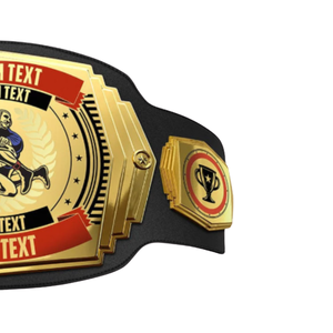 Cinturón de Campeonato de Lucha Libre con Texto y Diseño Personalizados, Cinturón Premium Dorado y Rojo para Competiciones, Torneos y Coleccionistas - Product Image 3