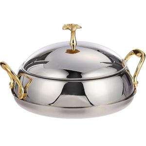 Cacerola Redonda de Acero Inoxidable con Tapa, Olla de Metal Resistente, Diseño Clásico para Cocinas de Gas e Inducción - Product Image 5