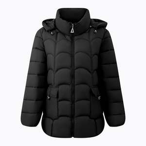 Chaqueta Acolchada Clásica para Mujer con Cremallera y Capucha, Aislamiento Sintético Grueso, Abrigo Cálido de Poliéster para Invierno con Forro de Algodón - Product Image 4