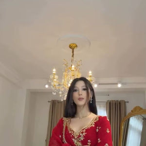 Conjunto de Top y Sharara Rojo de Faux Georgette, Top Bordado con Hilo de Faux Georgette Puro y Lentejuelas, y Sharara con Dupatta - Product Image 1