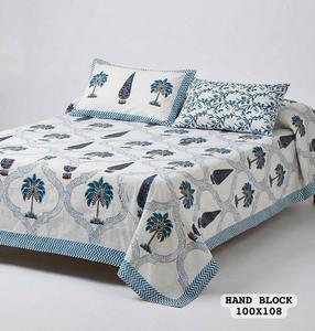 Vente flash : drap de lit king size en pur coton, imprimé à la main, avec 2 taies d'oreiller réversibles à fermeture éclair, literie de chambre disponible à la vente - Product Image 4