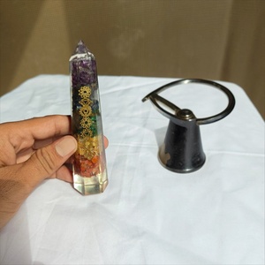 Wholesale Natural Seven Chakra Orgone Energy Tower Point Healing <b>Crystal</b> Gemstone Obelisk Tower for EMF Protection Meditation - Product Image 5