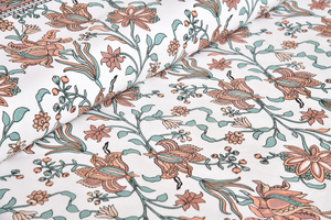 Sábana Plana de Algodón 200 Hilos con Estampado Floral Clásico Hecho a Mano, Ecológica, Suave para la Piel, Lavable, para Todas las Estaciones - Product Image 6