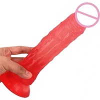 Dildo Jumbo de Gel de Sílice Suave, Pene Artificial Femenino, Juguetes Sexuales de Color Rosa, Pene Realista con Forma de Pene Animal