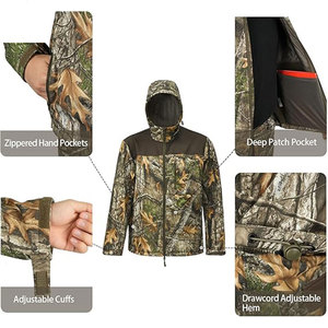 Top Selling Men's Casual Lightweight Camouflage Hooded Fleece <b>Jacket</b> <b>Waterproof</b> Breathable Zip Up Outdoor Hunting <b>Camo</b> <b>Jackets</b> - Product Image 3