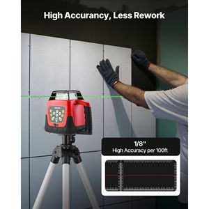 Nivel Láser Rotatorio Autonivelante de 360 Grados y 2000 pies con Kit Verde, Trípode Horizontal, Receptor y Control Remoto Sca-for - Product Image 5