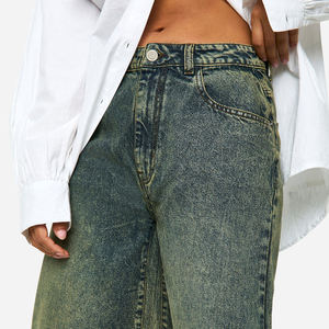 Pantalones Vaqueros Extra Grandes de Alta Calidad, Personalizables, 100% Algodón, Estilo Holgado, con Bordado Moderno 2026, para Mujer - Product Image 6