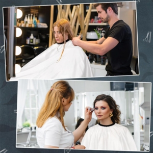 Cape de Salon Imperméable en Gros, Haute Qualité, Boutons-Pression Ajustables, Logo Personnalisé OEM, Vente Chaude, Blouse de Barbier Blanche - Product Image 6