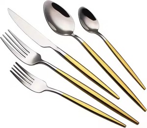 Luxury Mirror Finish Metal Cutlery Set <b>Spoon</b> Fork Knife Dining <b>Table</b> Utensils for Hotel Banquet Restaurant Kitchen Collection - Product Image 1