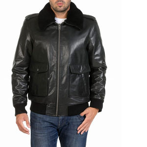 Chaqueta Bomber de Cuero para Hombre, Estilo Aviador y Motero, Tallas Grandes, de Lona, Cálida para Invierno, con Capucha, Transpirable, Ecológica, con Cierre Frontal - Product Image 2