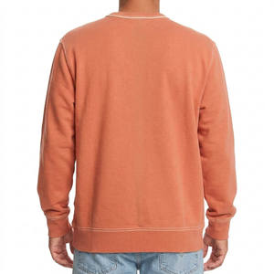 Sudadera de Cuello Redondo para Hombre, Corte Regular, Tejido de Algodón de Alta Calidad, Color Naranja Sólido, Manga Larga, Ropa Casual - Product Image 3