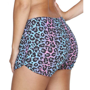 Shorts pour femmes à imprimé floral, taille mi-haute, style décontracté, respirant, en polyester tricoté, coupe régulière - Product Image 6