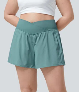 Shorts Deportivos de Cintura Alta Elástica de Secado Rápido 100% Algodón para Mujer, Marca Privada, para Fitness, Gimnasio, Yoga - Product Image 3