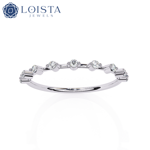 Bague en diamant platine pour femme LOISTA, coupe ronde brillante, certifiée GIA, bijoux de fiançailles classiques - Product Image 3