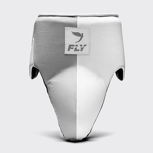 Ensemble de boxe Fly de haute qualité, best-seller, professionnel, comprenant des gants de boxe en cuir, une protection de la tête et une protection de l'aine, respirant, durable, blanc et gris. - Product Image 5
