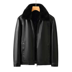 Chaqueta de Cuero Personalizada con Logotipo OEM, Diseño de Invierno para Hombre Joven, Estilo Casual de Negocios, Cierre de Cremallera Frontal, Solapa Simple, Ropa Urbana - Product Image 5