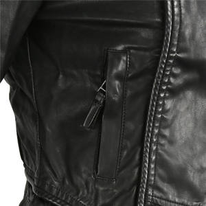 Women's PU <b>Leather</b> Moto Jacket With Shoulder <b>Rivets</b> Zipper Closure Spread Collar Full Sleeve Autumn Style - Product Image 6