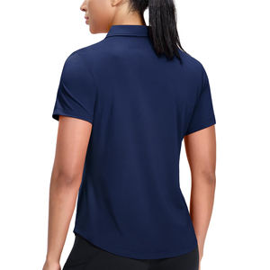 Nouveaux polos tendance pour femmes de haute qualité, couleur bleue, coton, meilleur tissu, polos pour femmes, t-shirts polo avec OEM ODM - Product Image 2