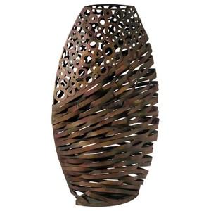 Vase à fleurs cylindrique de couleur rose avec revêtement en poudre et boules métalliques dorées, accessoires décoratifs pour la maison et l'hôtel - Product Image 6