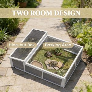 Gabbia Grande per Animali Domestici, Tartarughe e Testuggini, in PVC e Acciaio Inossidabile, con Chiusura a Bottone e Motivo Stampato, per Box Piccoli e Giganti - Product Image 6
