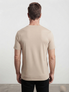 เสื้อยืดเฮนลีย์แขนสั้นผู้ชาย ทรงปกติ ผ้าฝ้ายลำลอง สีพื้น ผ้าถัก ระบายอากาศดี คอกลม ติดกระดุม - Product Image 2