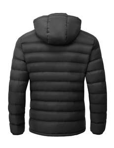 Veste matelassée à capuche, manches longues, fermeture éclair, chaude pour l'hiver, couleur unie, rembourrage en polyester, longueur normale - Product Image 2
