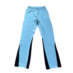 Pantalones de chándal de algodón polar grueso personalizados para hombre, pintados a mano, de pierna ancha, holgados, acampanados, estilo jogger, casuales, con efecto apilado. - Product Image 3