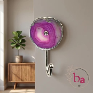 DIY Hand Painted Agate Multifunction Wall Mounted Coat <b>Hooks</b> & <b>Rails</b>-Waterproof Eco-Friendly Adjustable Vintage Design - Product Image 1