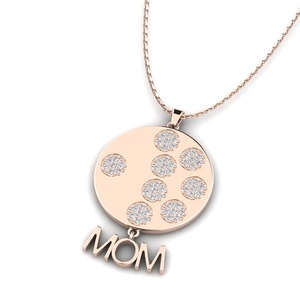 Colgante de moda para mamá con plata 925, detalles de cristal de moissanita y dije de letra para mujer - Product Image 3