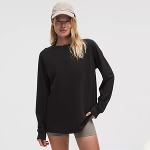 เสื้อยืดผู้หญิง แขนยาว คอกลม สีพื้น ผ้าฝ้าย 100% ทรงเข้ารูป ระบายอากาศ แห้งเร็ว เหมาะสำหรับโยคะ รับสกรีนโลโก้ตามสั่ง สำหรับฤดูร้อน - Product Image 1