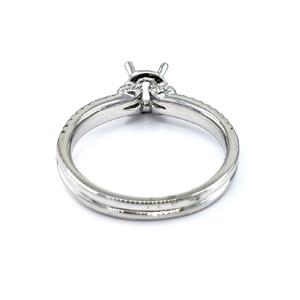 Bijoux OEM meilleures ventes haute qualité en or blanc massif 14k avec diamant véritable forme ronde bague de fiançailles semi-montée de luxe pour femmes - Product Image 3