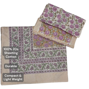 Premium Indian Artisanal Hand <b>Block</b> Print Boho King Size 3 Pcs 100% Cotton Eco-Friendly Soft Skin Friendly Non Toxic Dyes 200TC - Product Image 4
