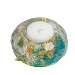 Support de bougie en résine style géode améthyste de qualité supérieure, fait main, texture pierre naturelle, pour bougies chauffe-plat, pour la décoration intérieure de luxe et la guérison - Product Image 5