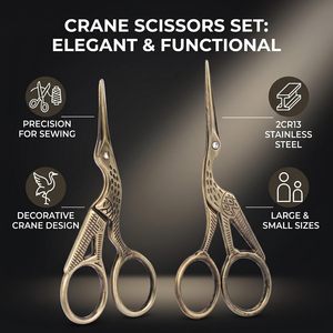 Embroidery <b>Scissors</b> 2PCS Set Stainless Steel Crane Design Sewing <b>Scissors</b> for DIY Crafting - Product Image 1