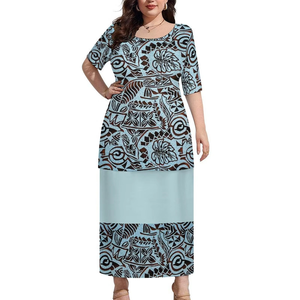 Nuevo Vestido Puletasi Samoano de Bambú y Cáñamo, 2 Piezas, Talla Grande, Conjunto de Dos Piezas para Mujer, Diseño Tradicional Polinesio Samoano - Product Image 6
