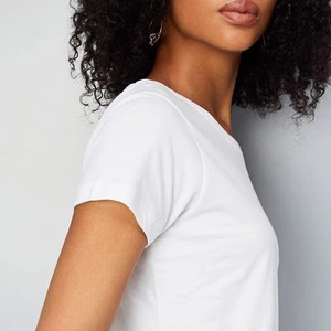 Camiseta de Verano para Mujer, 100% Algodón Ecológico, Casual, de Alta Calidad, Manga Corta, Personalizable (OEM), Transpirable y de Secado Rápido, Superventas - Product Image 6