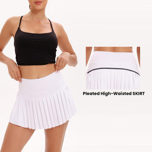 Jupe de tennis courte plissée unie blanche de haute qualité, respirante, douce, écologique, à séchage rapide, sexy, pour la vente en gros - Product Image 2