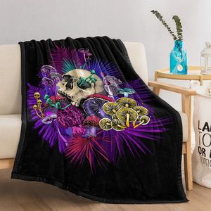 Mushroom Printed Ultra Soft Flannel <b>Throw</b> Blanket Colorful Fuzzy Lightweight Skull Cover <b>for</b> <b>Couch</b> Bed Sofa Al - Product Image 4