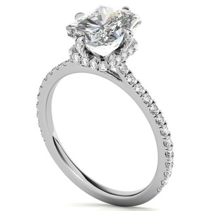 Bague Solitaire Certifiée en Moissanite Taille Radiant 6x8mm Sertie à Griffes en Argent Sterling Plaqué Or Blanc pour Fiançailles et Mariage - Product Image 3