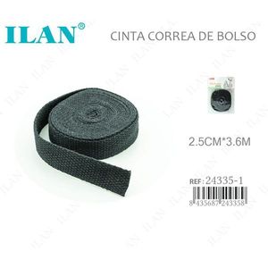 Cinghia in tessuto Iln 2,5 cm x 3,6 m nera per manici di borse - Product Image 3