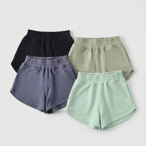 Wholesale Custom Women's Breathable 100% Cotton Fleece Terry <b>Athletic</b> Summer Shorts Skinny Fit Elastic Waist - Product Image 1
