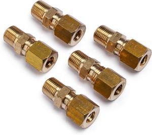 Adaptador Macho de Compresión para Tuberías de Latón de Alta Calidad, Flexible y de Alta Presión (AOL-107) SAE # 060103 - Product Image 6