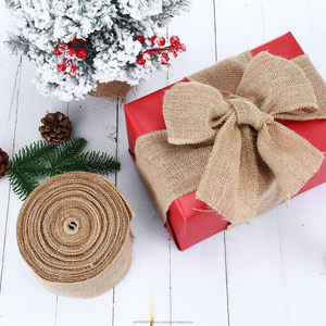 20 Meters 4 Inches 100% Jute Eco-Friendly Wide Burlap <b>Ribbon</b> Fabric Roll Wired Edge Wreaths <b>Christmas</b> Tree Decoration - Product Image 4