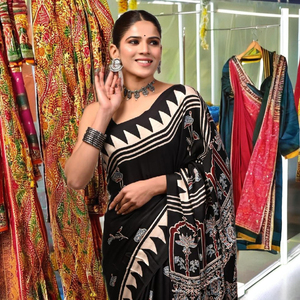 Elegant Modal Silk Saree Soft <b>Lightweight</b> Floral Printed Modern Ethnic Festival Party Quick Dry <b>Summer</b> Floor Length Wholesale - Product Image 3