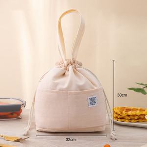 Premium Cotton <b>Canvas</b> Thermal Food Bag Waterproof Lining Picnic Pouch with Sturdy Handles for Outdoor Dining - Product Image 6